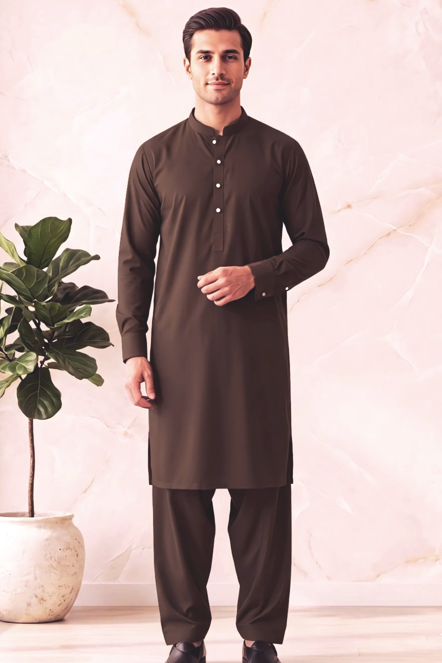 Chocolate Brown - Kameez Shalwar Suit