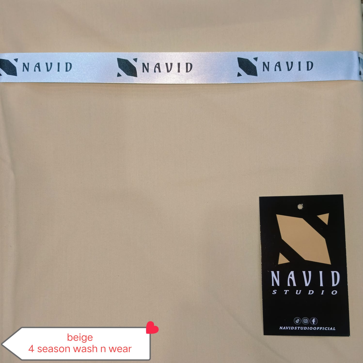 beige unstitched 4 season wash n wear suit