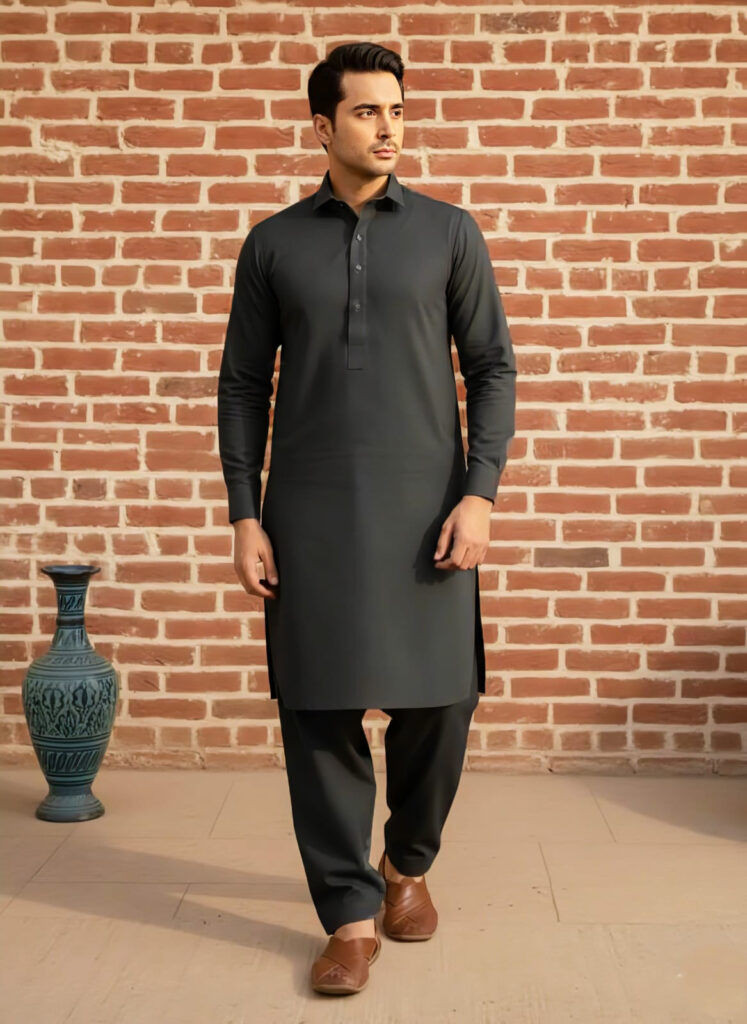 Charcoal Black – Kameez Shalwar Suit