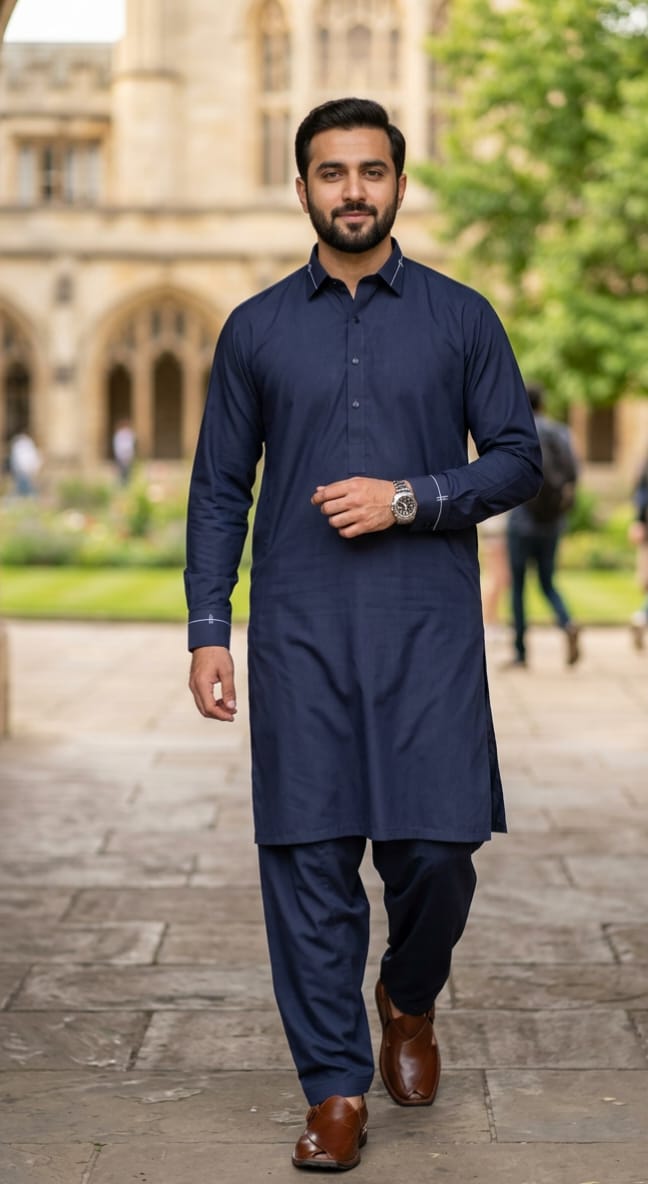 Navy Blue - Kameez Shalwar Suit