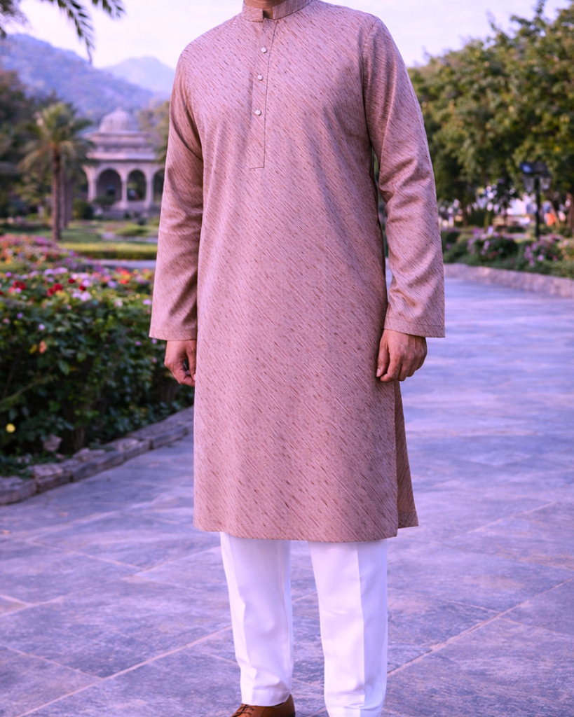 Peach Pink Men's Premium Kurta