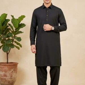 Black Shalwar Kameez Summer Wash n Wear