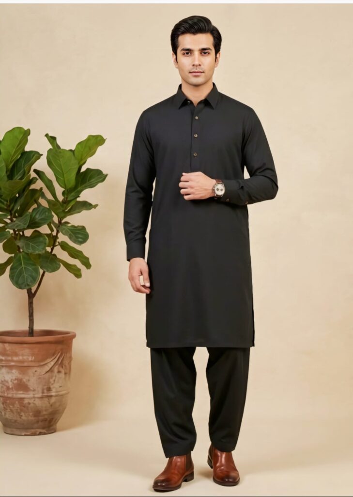 Black Shalwar Kameez Summer Wash n Wear
